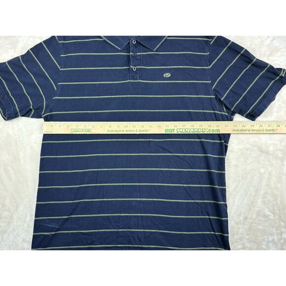 Kirra Shirt Men's Size XL Blue Green Striped Short Sleeve Polo Rugby Preppy Surf - Picture 4 of 8
